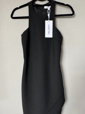 NWT Elizabeth and James Black Claire Asymmetric Hem Dress Size 2